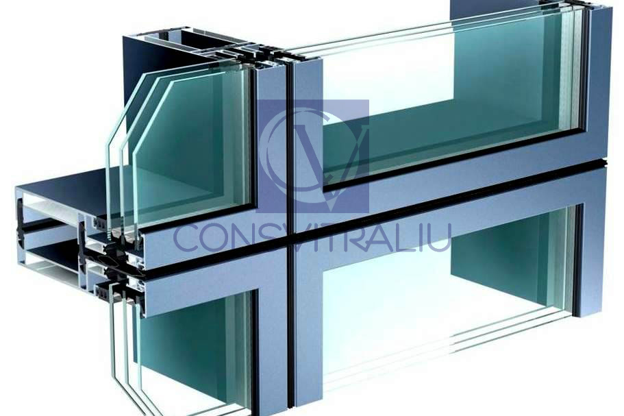 Perete cortină semi-structural